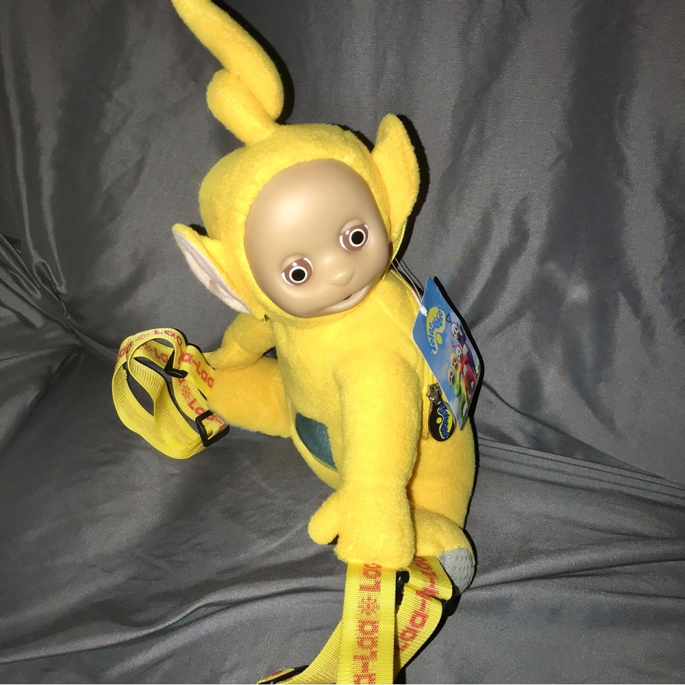 Vintage 1998 Teletubbies LaLa plush backpack NWT